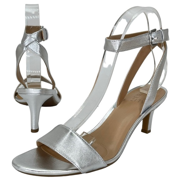 Naturalizer Womens Heels Right 8M Left 7.5M Tinda Soft Silver Leather - Picture 11 of 15